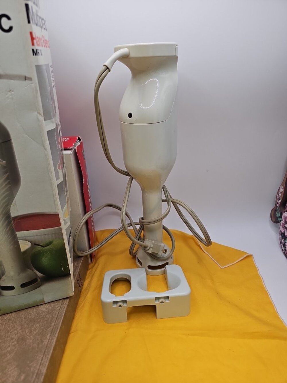 Braun Multi Quick Practic Hand Blender Mr30 1980's Wall Holder Needs Screws...
